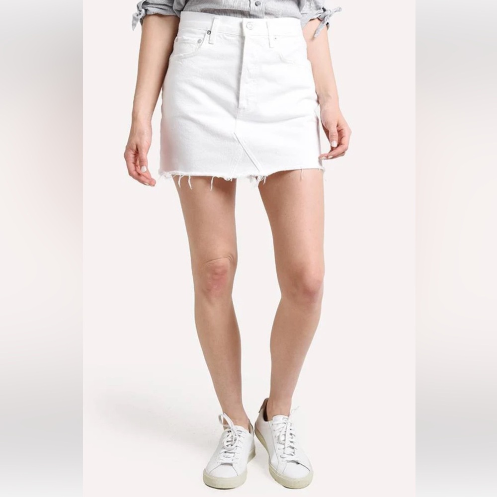 Agolde White Denim Skirt